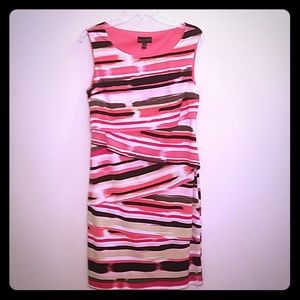 Connected Apparel Striped Sleeveless Dress
